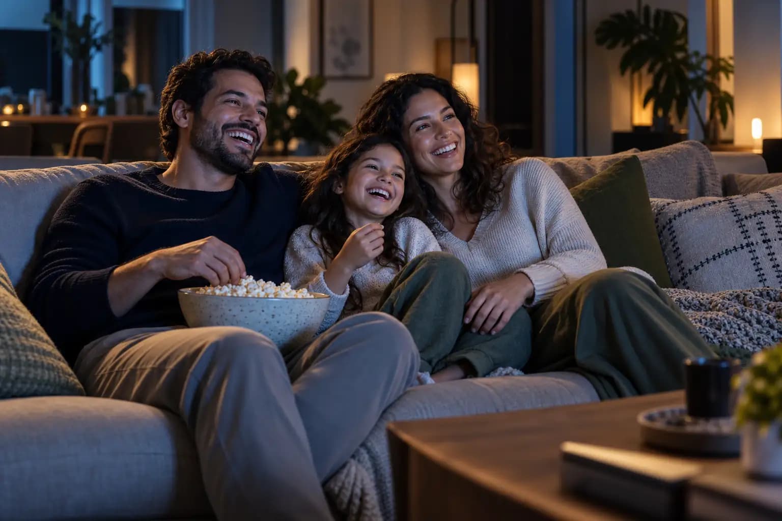 Família reunida em casa